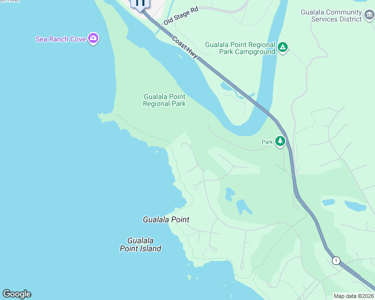 map of restaurants, bars, coffee shops, grocery stores, and more near 42395 Leeward Road in Sea Ranch
