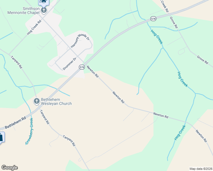 map of restaurants, bars, coffee shops, grocery stores, and more near 5309 Newton Road in Preston