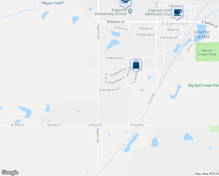 map of restaurants, bars, coffee shops, grocery stores, and more near 616 Heather Knoll Drive in Edgerton