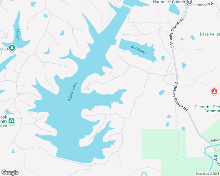 map of restaurants, bars, coffee shops, grocery stores, and more near 2255 Alpine Ridge Drive in Innsbrook