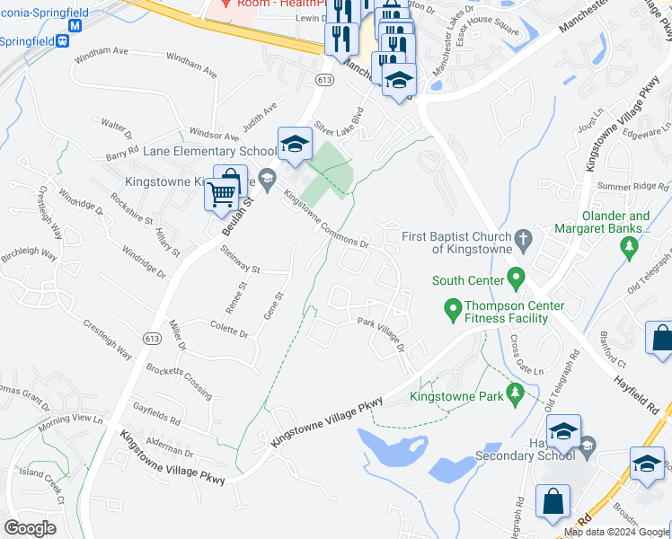 map of restaurants, bars, coffee shops, grocery stores, and more near 7442 Gadsby Square in Alexandria