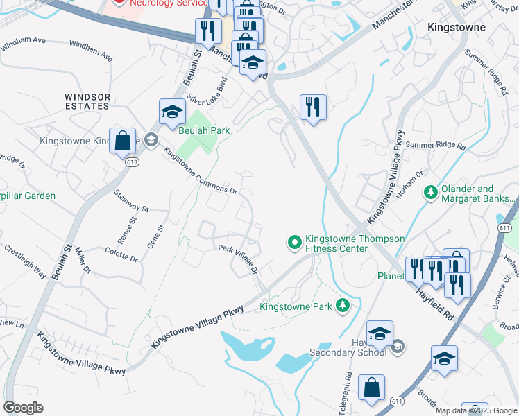 map of restaurants, bars, coffee shops, grocery stores, and more near Donival Square in Alexandria