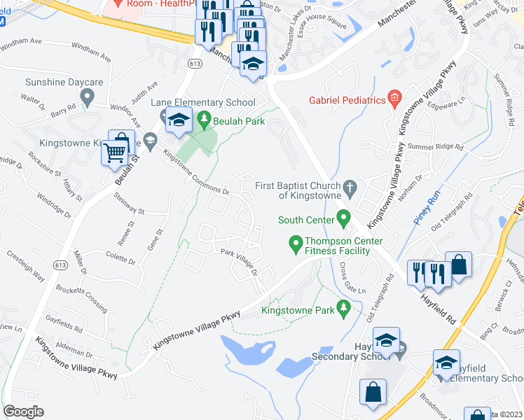 map of restaurants, bars, coffee shops, grocery stores, and more near 6100 Donival Square in Alexandria