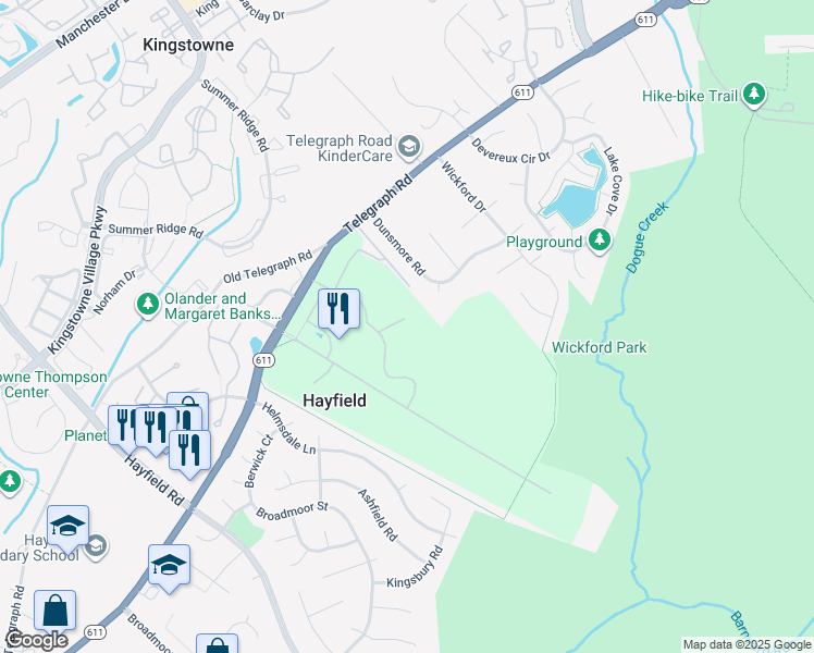 map of restaurants, bars, coffee shops, grocery stores, and more near in Fairfax County