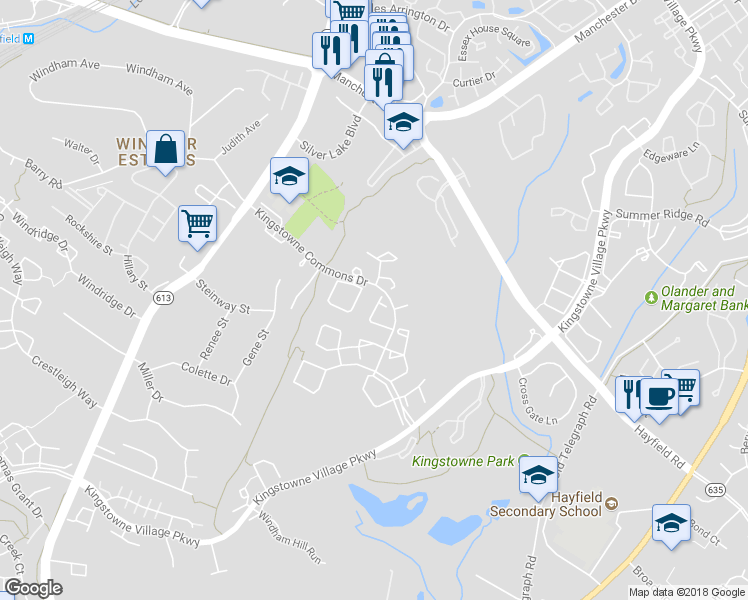 map of restaurants, bars, coffee shops, grocery stores, and more near 7406 Heatherfield Lane in Alexandria