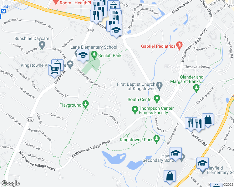 map of restaurants, bars, coffee shops, grocery stores, and more near 6103 Donival Square in Alexandria