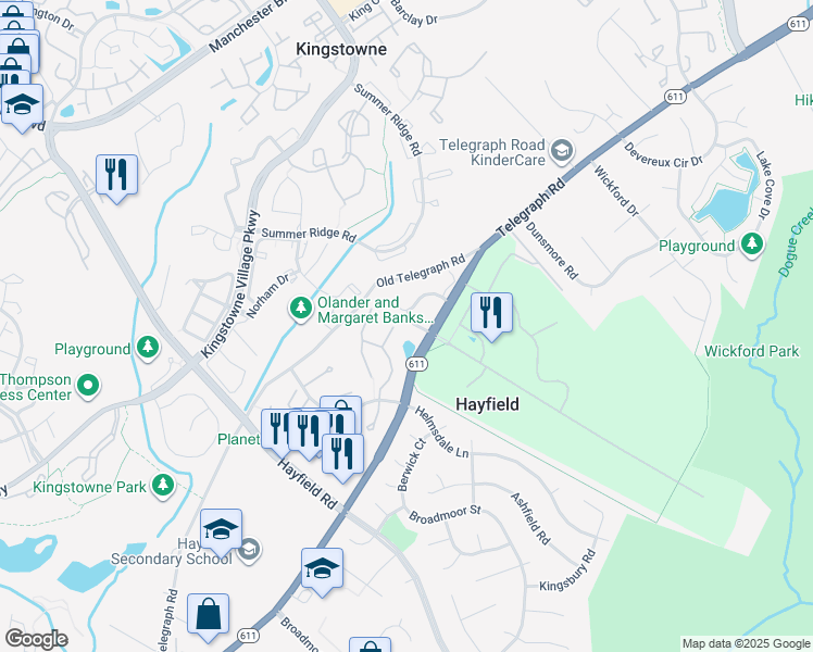 map of restaurants, bars, coffee shops, grocery stores, and more near 5613 Belleau Woods Lane in Alexandria