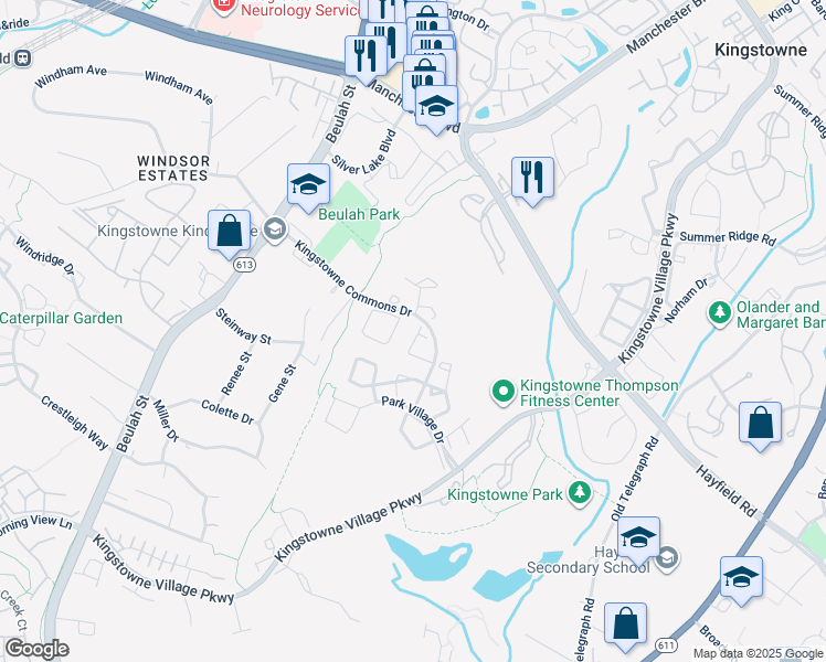 map of restaurants, bars, coffee shops, grocery stores, and more near 7406 Heatherfield Lane in Alexandria