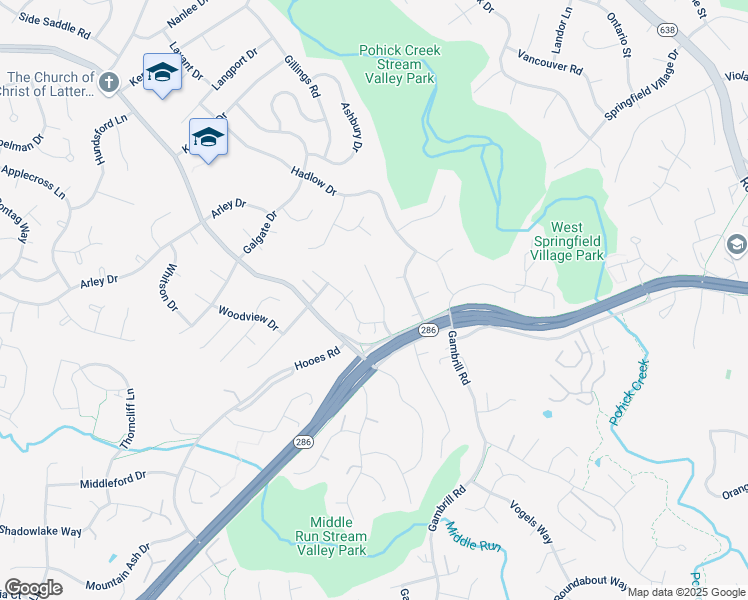 map of restaurants, bars, coffee shops, grocery stores, and more near 7214 Adrienne Glen Avenue in Springfield