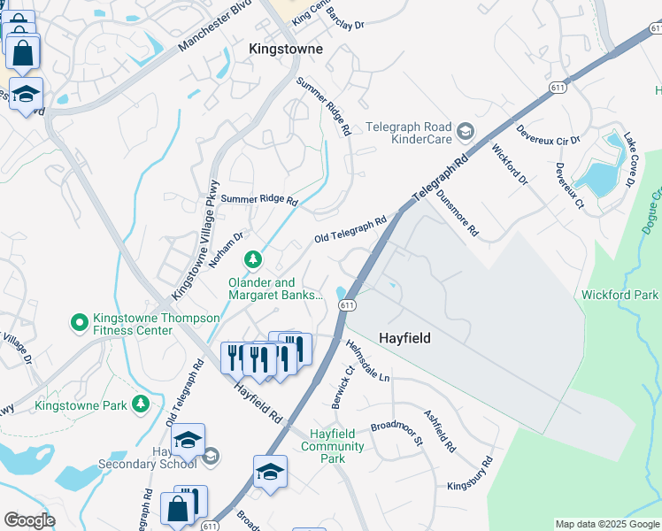 map of restaurants, bars, coffee shops, grocery stores, and more near 5623 Glenwood Mews Drive in Alexandria