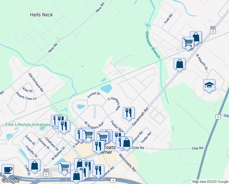 map of restaurants, bars, coffee shops, grocery stores, and more near 16808 Hunters Turn in Lewes