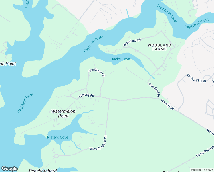 map of restaurants, bars, coffee shops, grocery stores, and more near 7592 Tred Avon Circle in Easton