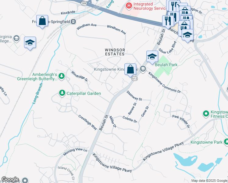map of restaurants, bars, coffee shops, grocery stores, and more near 7340 Beulah Street in Alexandria