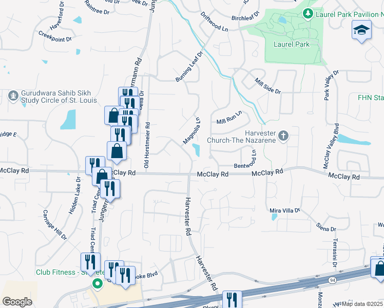 map of restaurants, bars, coffee shops, grocery stores, and more near 618 Country Lake Drive in St. Peters