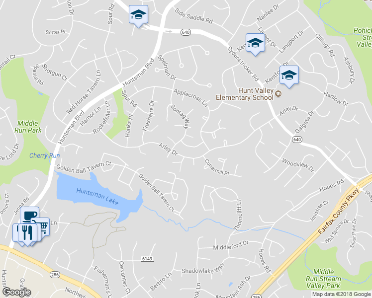map of restaurants, bars, coffee shops, grocery stores, and more near 8821 Newport Court in Springfield