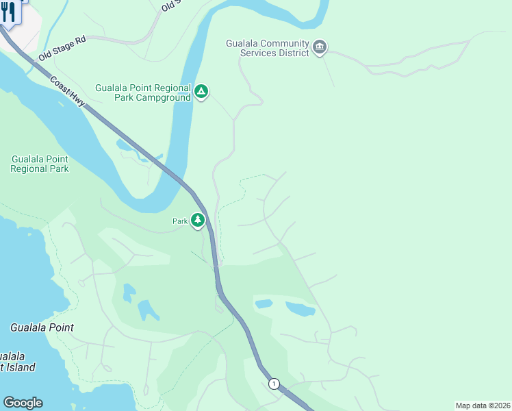 map of restaurants, bars, coffee shops, grocery stores, and more near 236 Badger in Sea Ranch
