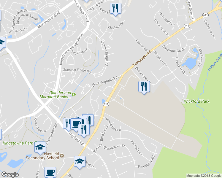 map of restaurants, bars, coffee shops, grocery stores, and more near 5603 Glenwood Mews Drive in Alexandria