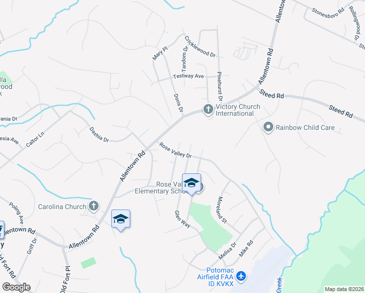 map of restaurants, bars, coffee shops, grocery stores, and more near 9414 Rosevale Street in Fort Washington