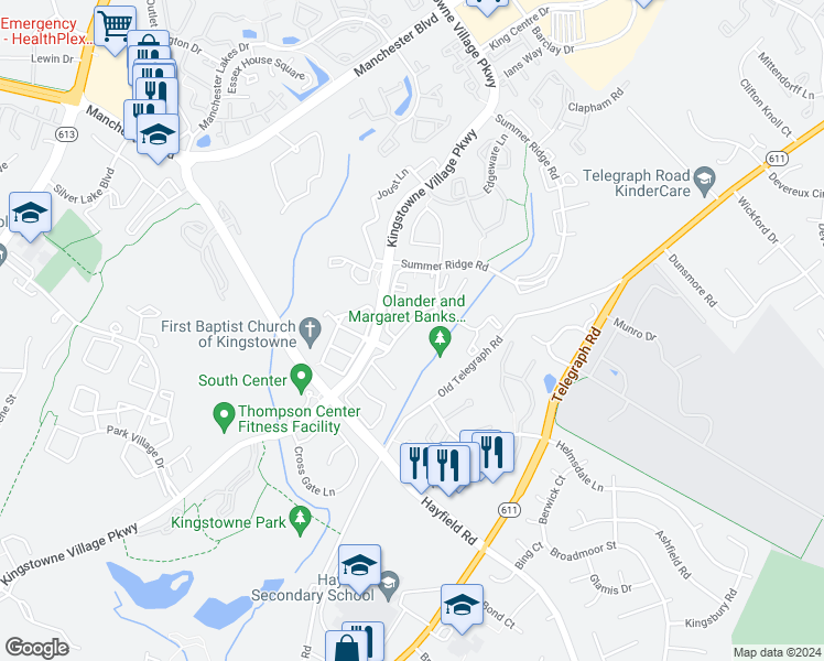 map of restaurants, bars, coffee shops, grocery stores, and more near 5817 Norham Drive in Alexandria