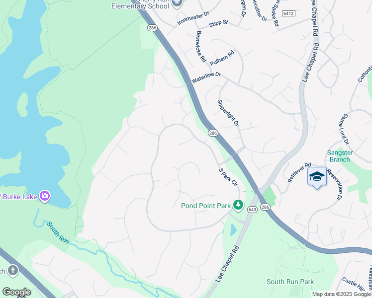 map of restaurants, bars, coffee shops, grocery stores, and more near 9805 Lost Ravine Court in Fairfax Station