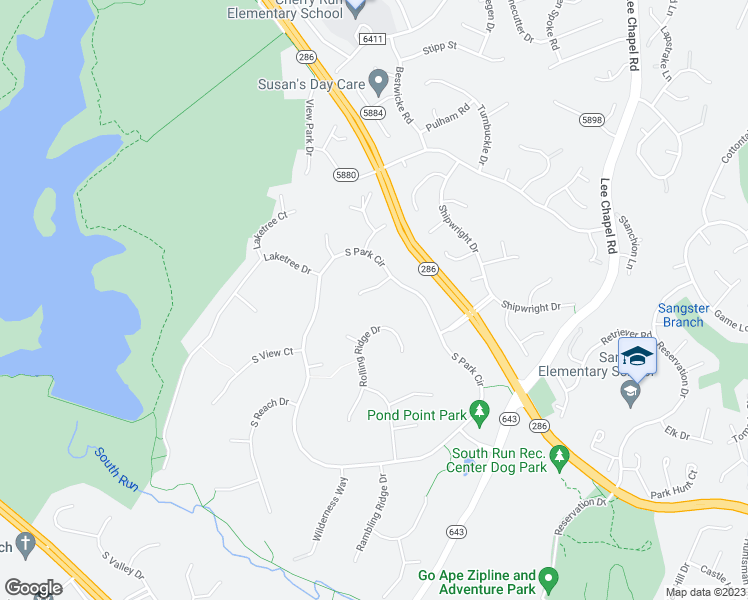 map of restaurants, bars, coffee shops, grocery stores, and more near 9805 Lost Ravine Court in Fairfax Station