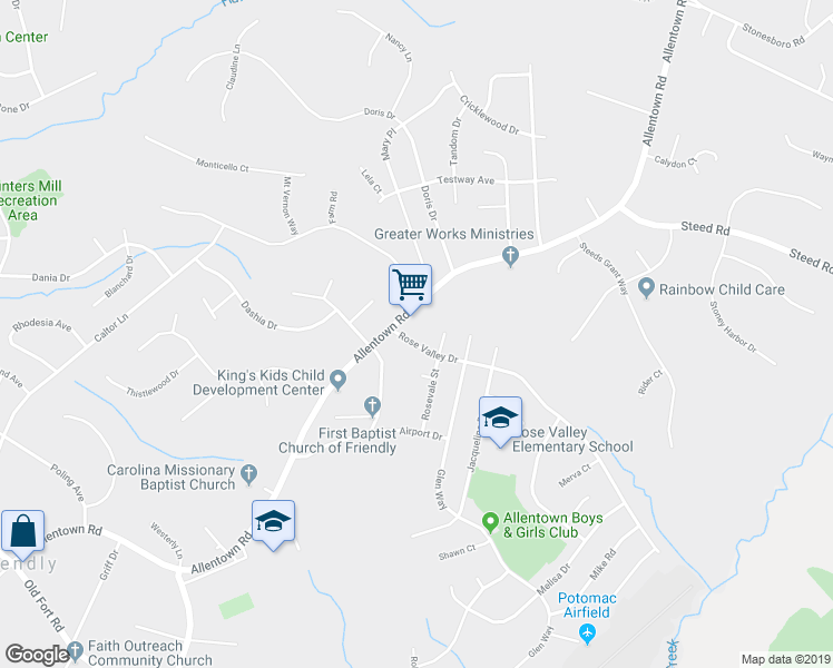 map of restaurants, bars, coffee shops, grocery stores, and more near 2604 Rose Valley Drive in Fort Washington