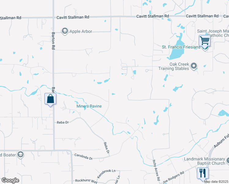 map of restaurants, bars, coffee shops, grocery stores, and more near 7581 Tall Pine Lane in Granite Bay