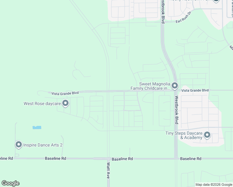 map of restaurants, bars, coffee shops, grocery stores, and more near 5800 Baseline Road in Roseville