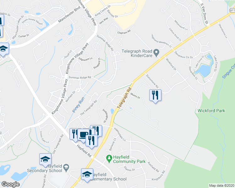 map of restaurants, bars, coffee shops, grocery stores, and more near 5602 Glenwood Mews Drive in Alexandria