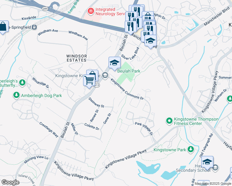 map of restaurants, bars, coffee shops, grocery stores, and more near 7312 Gene Street in Alexandria