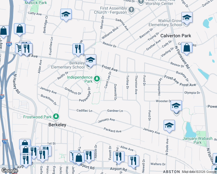 map of restaurants, bars, coffee shops, grocery stores, and more near 6636 Carol Lee Drive in Berkeley