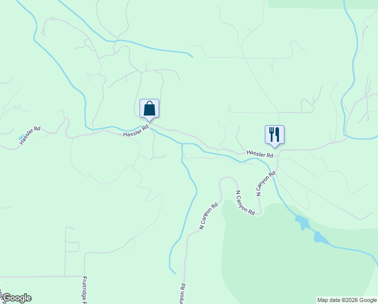map of restaurants, bars, coffee shops, grocery stores, and more near 3300 Hassler Road in Camino