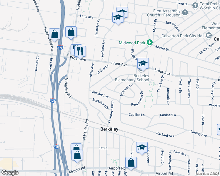 map of restaurants, bars, coffee shops, grocery stores, and more near 8413 Graybirch Drive in Berkeley