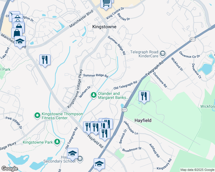 map of restaurants, bars, coffee shops, grocery stores, and more near 5852 Wescott Hills Way in Alexandria