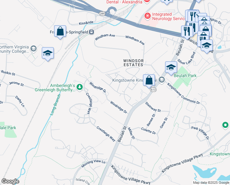 map of restaurants, bars, coffee shops, grocery stores, and more near 6427 Rockshire Street in Alexandria