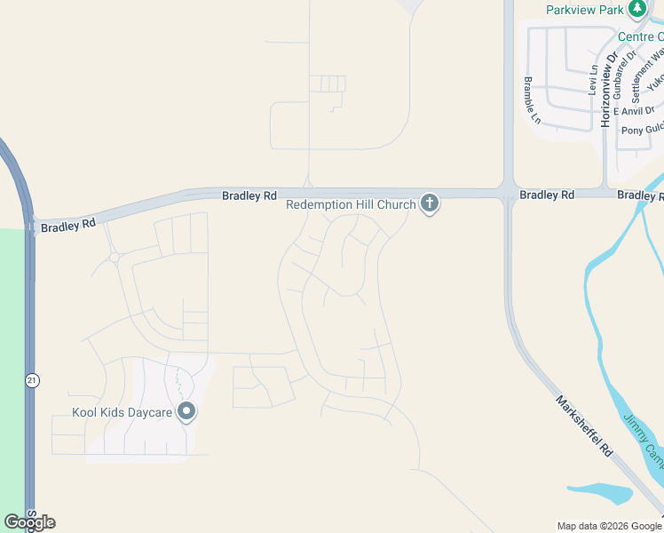 map of restaurants, bars, coffee shops, grocery stores, and more near Bradley Road in Colorado Springs