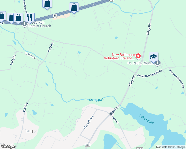 map of restaurants, bars, coffee shops, grocery stores, and more near 9828 Thoroughbred Road in Warrenton