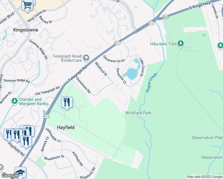 map of restaurants, bars, coffee shops, grocery stores, and more near 5404 Baychester Court in Alexandria