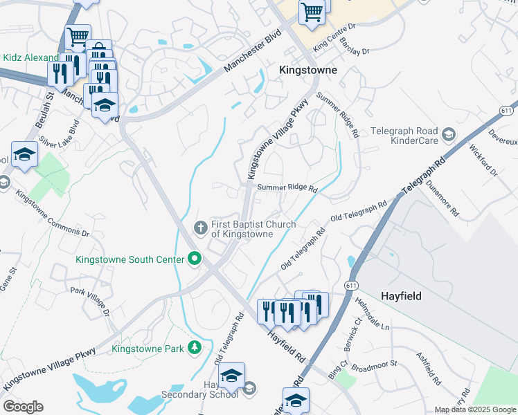 map of restaurants, bars, coffee shops, grocery stores, and more near 6021 Old Stratford Court in Alexandria