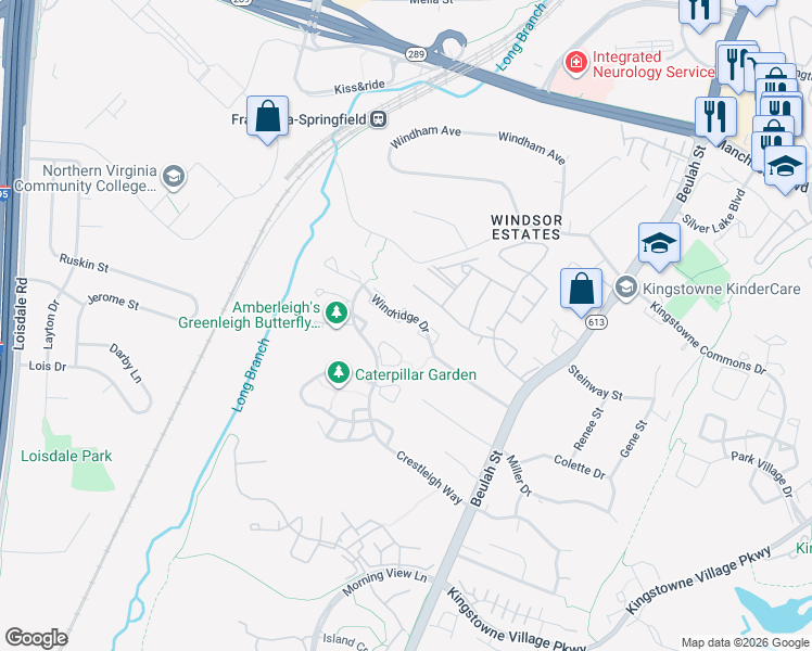 map of restaurants, bars, coffee shops, grocery stores, and more near 6507 Sunburst Way in Alexandria
