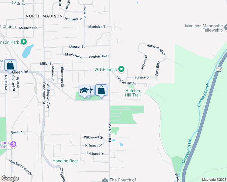 map of restaurants, bars, coffee shops, grocery stores, and more near 101 Cherry Trce in Madison