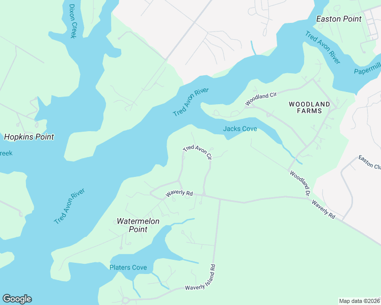 map of restaurants, bars, coffee shops, grocery stores, and more near 7667 Tred Avon Circle in Easton