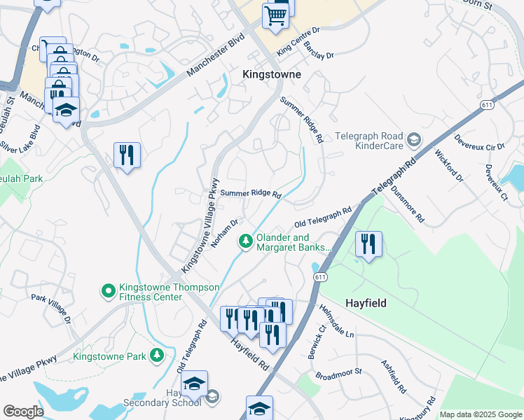 map of restaurants, bars, coffee shops, grocery stores, and more near 5925 Dungeness Lane in Alexandria