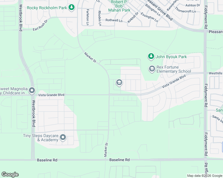 map of restaurants, bars, coffee shops, grocery stores, and more near 1169 Branston Drive in Roseville