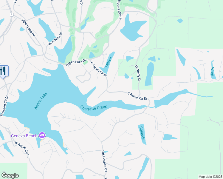 map of restaurants, bars, coffee shops, grocery stores, and more near 846 East Aspen Circle Drive in Innsbrook