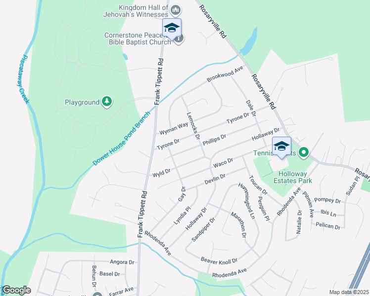 map of restaurants, bars, coffee shops, grocery stores, and more near 10708 Phillips Drive in Upper Marlboro