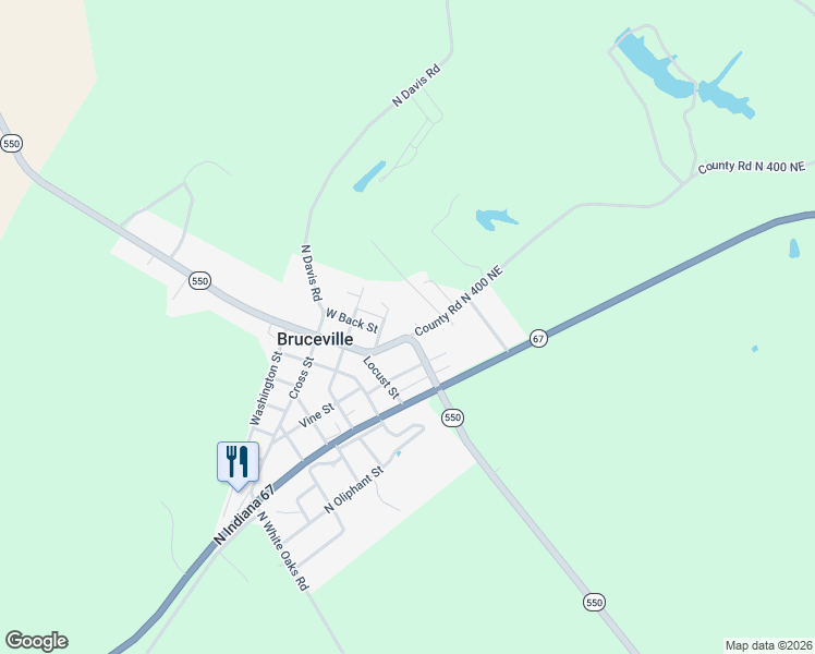 map of restaurants, bars, coffee shops, grocery stores, and more near 808 Barr Street in Bruceville