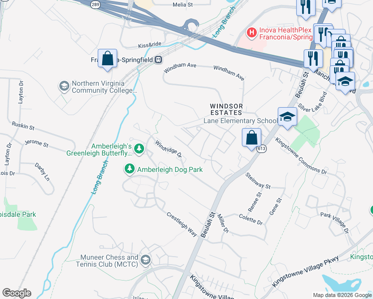 map of restaurants, bars, coffee shops, grocery stores, and more near 6443 Rockshire Street in Alexandria