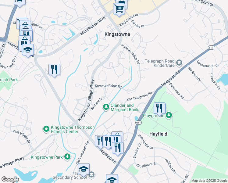 map of restaurants, bars, coffee shops, grocery stores, and more near 5913 Dungeness Lane in Alexandria
