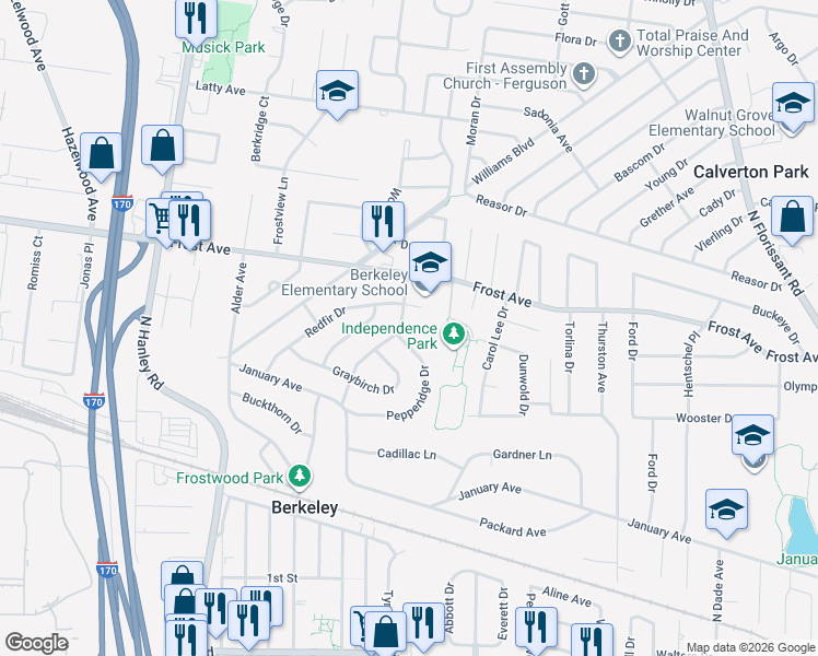 map of restaurants, bars, coffee shops, grocery stores, and more near 6706 Bitteroot Lane in Berkeley